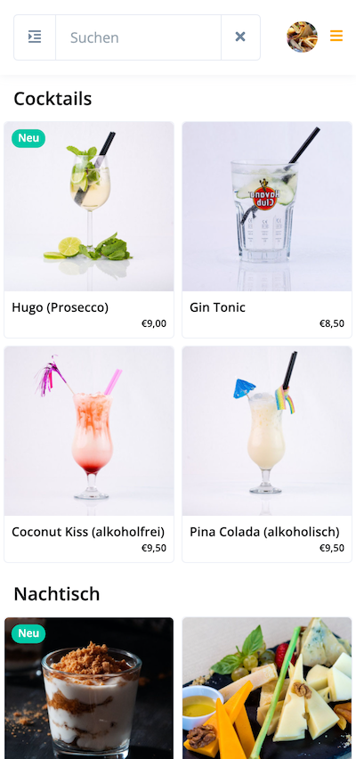 overa ordering system demo German